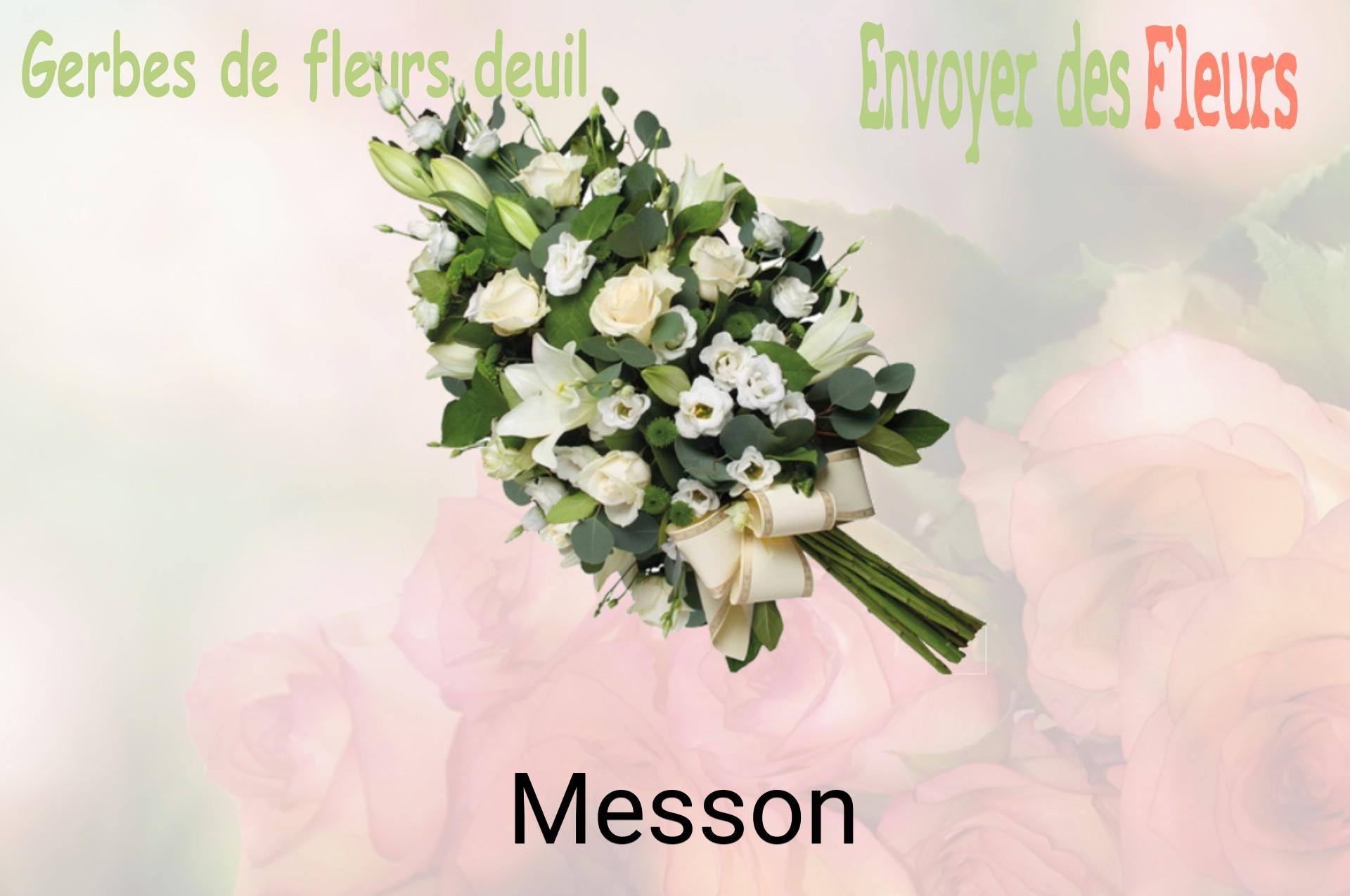 Gerbe de fleurs de deuil livrée à Messon